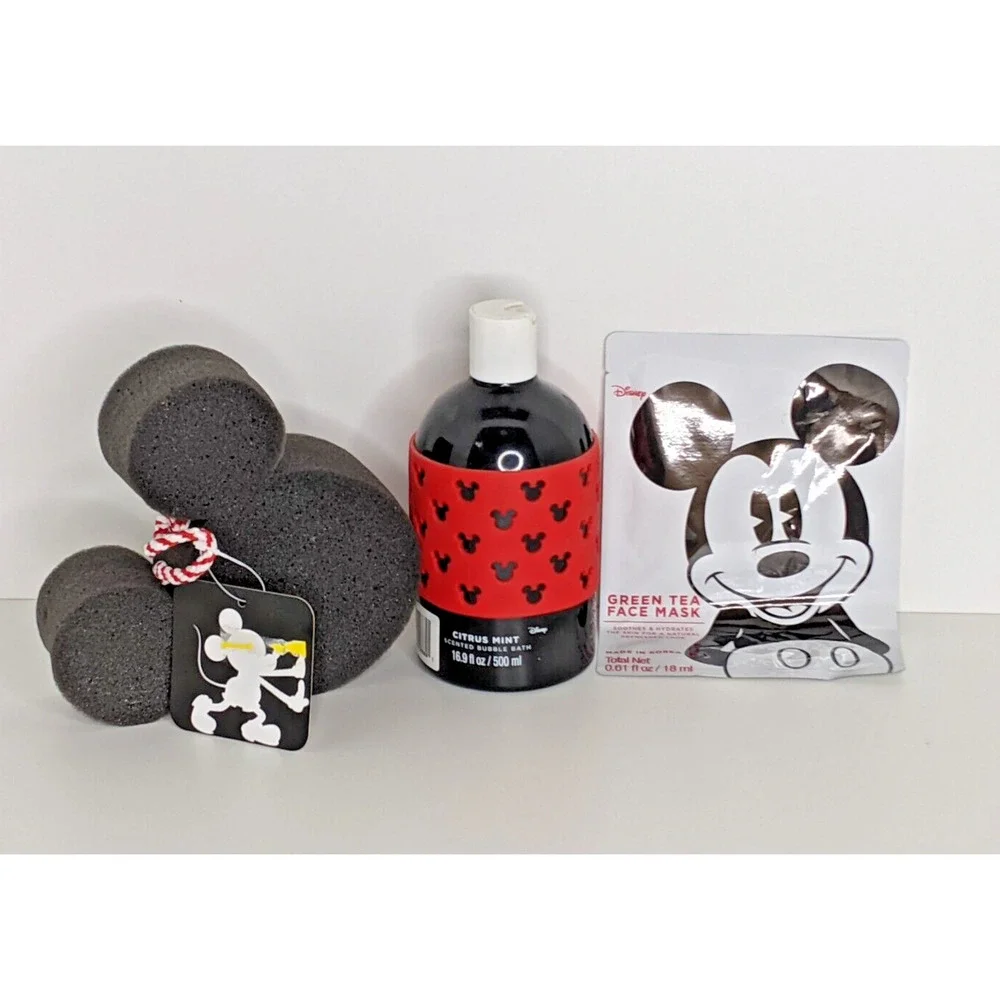 Disney Mickey Mouse Bath Set Sponge Bubble Bath Face Mask ALL NEW